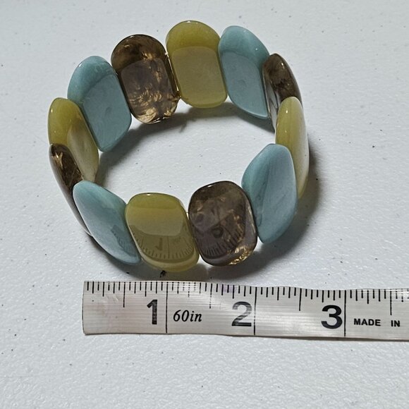 Boho Chunky Oval Resin Beads Stretch Bracelet Statement Fashion Jewelry Women - Picture 4 of 4